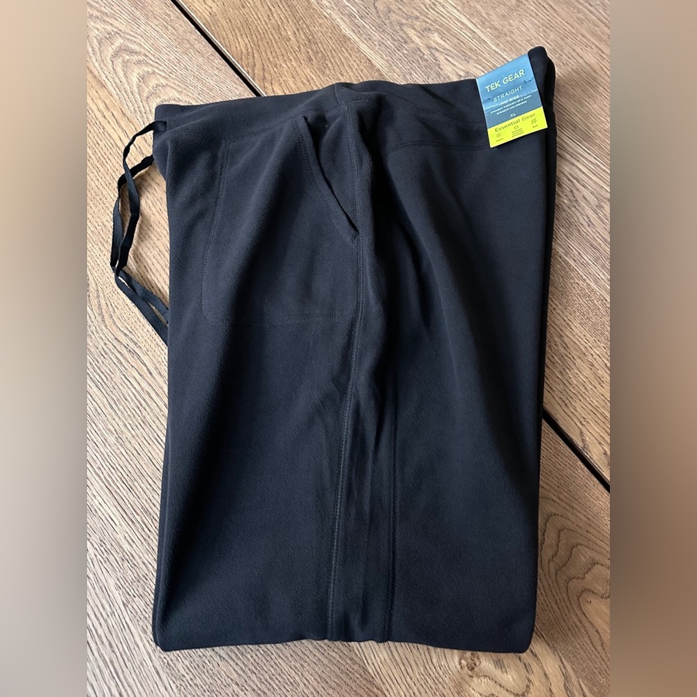NWOT Tek Gear Fleece Black Straight Mid-Rise Pants XL - Picture 6 of 11